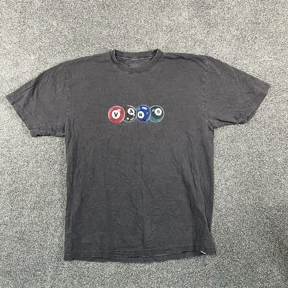 Vans Pool Balls Billiards Graphic T-Shirt Men's M Faded Black Skate Tee